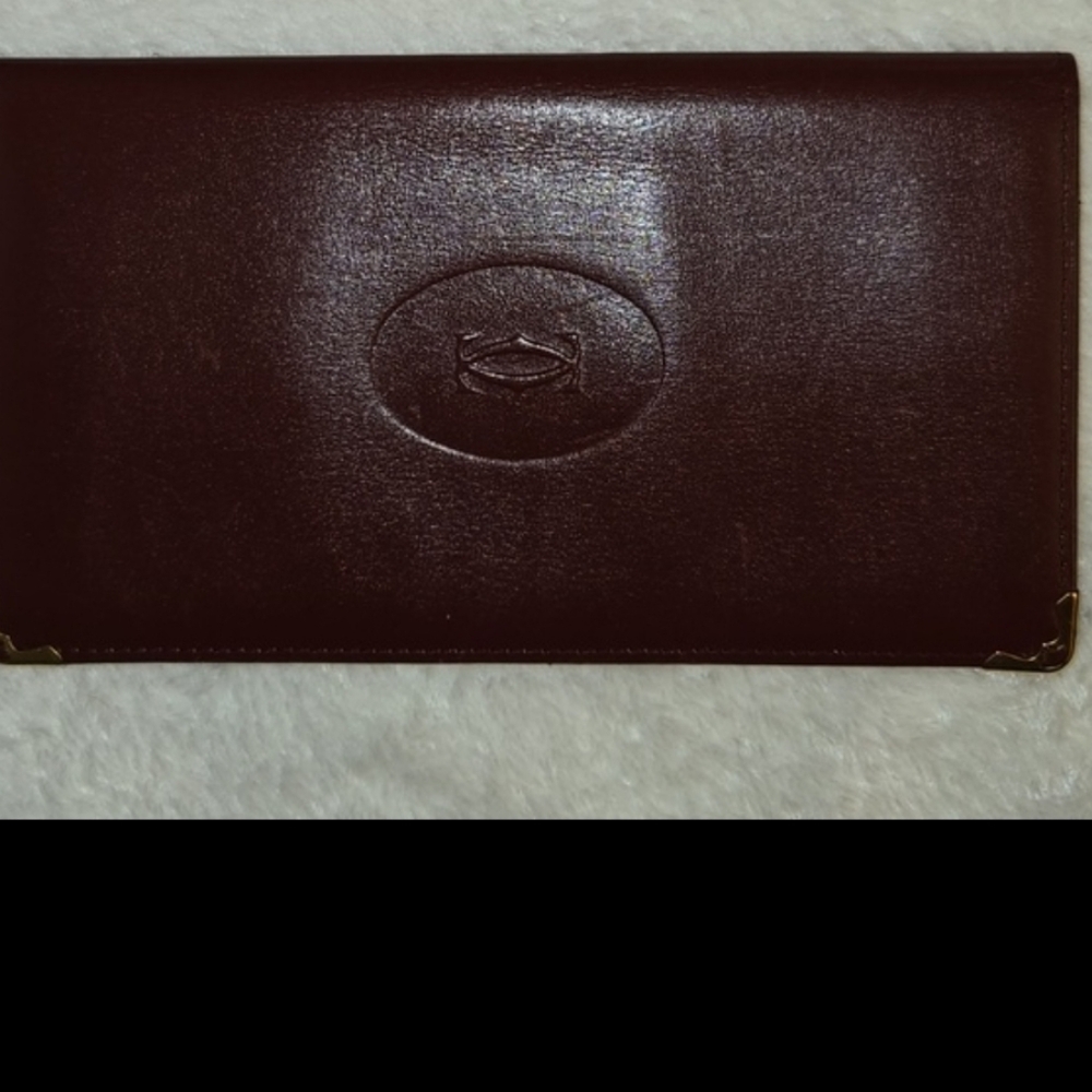 Cartier Red Leather Wallet/Checkbook/Passport Holder